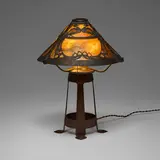 Limbert, Rare table lamp with peacocks