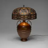 Arts & Crafts, Large Aesthetic Movement table lamp with pierced shade