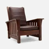 Gustav Stickley, Bent-arm Morris chair, mode 369
