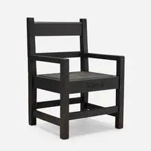 Roycroft, Armchair, model 28, c. 1906, oak, leather, enameled iron