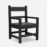 Roycroft, Armchair, model 28, c. 1906, oak, leather, enameled iron