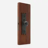 Dankmar Adler and Louis Sullivan, Door knobs and back plates from the Wainwright Building, St. Louis, Missouri, c. 1891, Bower-Barff-finished wrought iron, wood