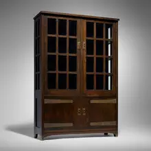 L. & J.G. Stickley from the Onondaga Shops, China cabinet, model 629, c. 1906, oak, copper, glass