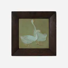 Rookwood Faience, Architectural tile with geese, c. 1915, glazed earthenware