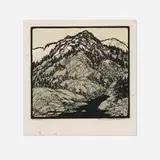 Frances Gearhart, In Ermine, c. 1930, woodcut in colors