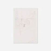 Coq by Alberto Giacometti, c. 1951, pencil on notepaper, sold Sep 2017