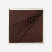 Jorge Eielson, Quipus 60 A, 1974, tinted burlap over wood, lacquered wood