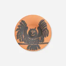 Owl with Spread Wings by Pablo Picasso, 1957, red earthenware with engobe decoration and knife engraving, sold Sep 2017
