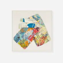 Butterfly Day #32 by Sam Gilliam, c. 1985, acrylic and ink on artist's handmade paper and wood in artist's frame, sold Sep 2017