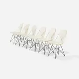 DKR-2s, set of six by Charles and Ray Eames, 1951, enameled steel, vinyl, sold Sep 2017