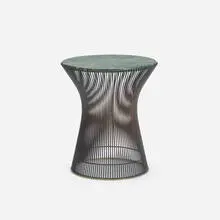 occasional table by Warren Platner, 1966, bronze-plated steel, marble, sold Sep 2017