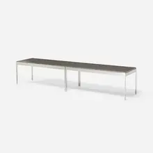 custom bench by Knoll International, c. 1970, stainless steel, granite, sold Sep 2017