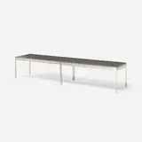 Knoll International, custom bench, c. 1970, stainless steel, granite