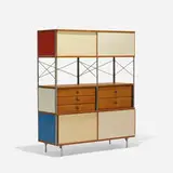 ESU 400-C by Charles and Ray Eames, 1952, birch plywood, lacquered masonite, chrome-plated steel, fiberglass, birch, enameled steel, sold Sep 2017