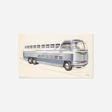 Raymond Loewy, Greyhound Bus, 1935-1937, gouache on paper