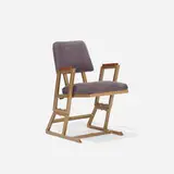 Frank Lloyd Wright, chair from the Kalita Humphreys Theater, Dallas, 1955, enameled steel, upholstery, stained maple