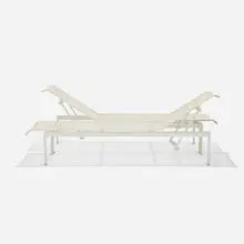 Richard Schultz, Prototype 1966 chaise lounge, tête-à-tête, c. 2010, powder-coated aluminum, vinyl, nylon