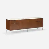 Florence Knoll, Executive Office cabinet, walnut, marble, chrome-plated steel, aluminum