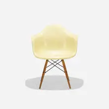 Charles and Ray Eames, DAW, 1950, molded fiberglass with rope edge, birch, enameled steel, rubber