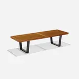 slat bench, model 4690 by George Nelson & Associates, 1946, birch, lacquered wood, sold Sep 2017