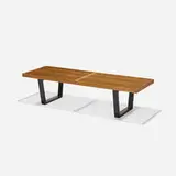 slat bench, model 4690 by George Nelson & Associates, 1946, birch, lacquered wood, sold Sep 2017