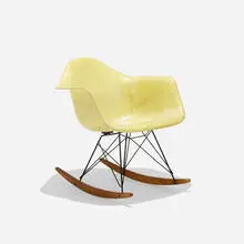 Charles and Ray Eames, RAR, 1950, molded fiberglass with rope edge, birch, zinc-plated steel