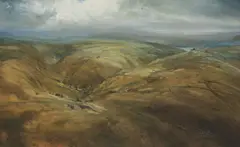 James Naughton, Untitled, James Naughton (b.1971) River valley oil on paper 51 x 79cm .