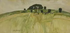 Untitled by John Armstrong, oil on board 30 x 63cm, sold Nov 2020