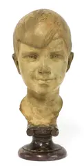 Max Blondat, Untitled, 1872-1925) plaster bust of a boy on a marble base