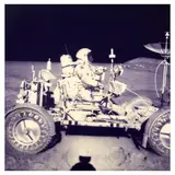 Michael Light, David Scott Drives the First Lunar Rover; Note Aerial Navigation Photos, #70, 1999, Chromogenic print; signed