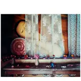 Laura McPhee, Sleeping Buddha with Offerings of Hibiscus and Jasmine, Maha Vihara Temple, Dehiwala, Sri Lanka, 1993, Chromogenic print; titled