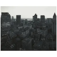 Nicholas Nixon, View of Boston from Commercial Wharf, 1975, Gelatin silver print; titled