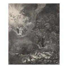 Rembrandt Harmensz van Rijn, The Angel Appearing to the Shepherds (Bartsch, Hollstein 44, Hind 120, New Hollstein 125), 1634, etching