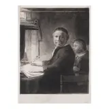 Rembrandt Harmensz van Rijn, Lieven Willemsz. van Coppenol, Writing-Master: The Smaller Plate (Bartsch, Hollstein 282, Hind 269, New Hollstein 305), 1658