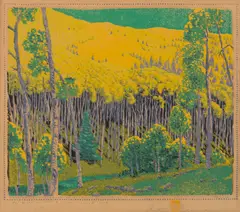 Gustave Baumann, Mountain Gold (Chamberlain 107), 1926, Woodcut in colors on wove paper