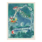 Marc Chagall, Sirène et poisson, from Nice et la Côte d'Azur (Siren and Fish, from Nice and the French Riviera) (Mourlot CS. 28), 1967, Lithograph in colors on Arches paper