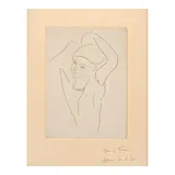 Henri Matisse, Jeune fille arrangeant ses cheveux (Young Girl Arranging Her Hair) (Duthuit 242), 1934-35, Etching with chine collé on Arches paper support