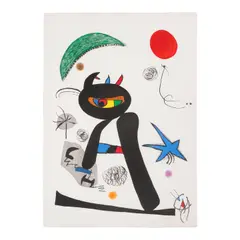 Barbare dans la neige (Barbarian in the Snow) (Dupin 928) by Joan Miró, 1976, Etching and aquatint in colors on wove paper with the publisher's watermark, sold Jul 2026