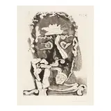 Pablo Picasso, Fumeur au front ridé (The Smoker with a Wrinkled Brow) (Bloch 1175, Baer 1175), 1964, Etching and aquatint on Auvergne Richard de Bas paper