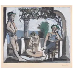 Pablo Picasso, Bacchanale, c. 1955, Aquatint in colors on Rives BFK paper