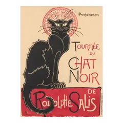 Théophile Steinlen, Tournée du chat noir de Rodolphe Salis (Rodolphe Salis' Black Cat Tour) (Crauzat 496), 1896, Lithograph in colors on wove paper linen-backed