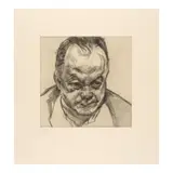 Lucian Freud, Head of Bruce Bernard (Treves 35, Hartley 26), 1985, Etching on Arches paper