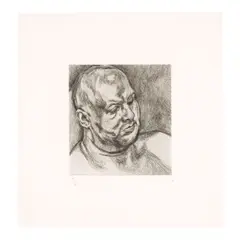 Lucian Freud, Head of a Man (Treves 66, Hartley 46), 1992, Etching on Rives BFK paper