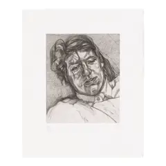 Lucian Freud, Bella (Treves 40, Hartley 30), 1987, Etching on Rives BFK paper