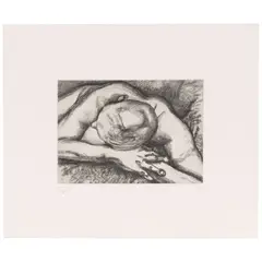Lucian Freud, Reclining Figure (Treves 73, Hartley 50), 1994, Etching on Arches paper