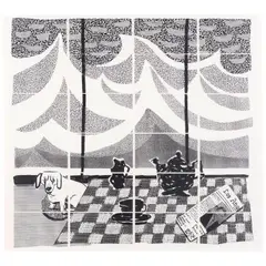 David Hockney, Breakfast with Stanley in Malibu, 1989, Xerox copy of facsimile drawing in 24 parts on Archival paper
