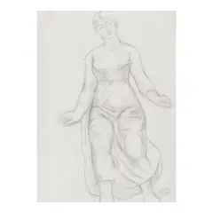 Aristide Maillol, L'Offrande, 1928, pencil on tracing paper