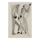 Léopold Survage, Couple au cadran solaire, 1959, pen and ink on paper