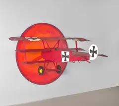 Malcolm Morley, Flight of Icarus, 1995, encaustic on watercolor paper with paper, wood and steel assemblage; encaustic on canvas