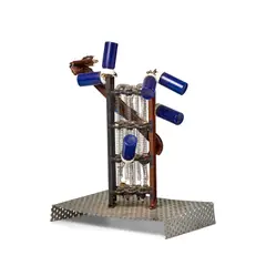 George Herms, Tower Rose, found metal and plastic bottles, springs, and wire assemblage